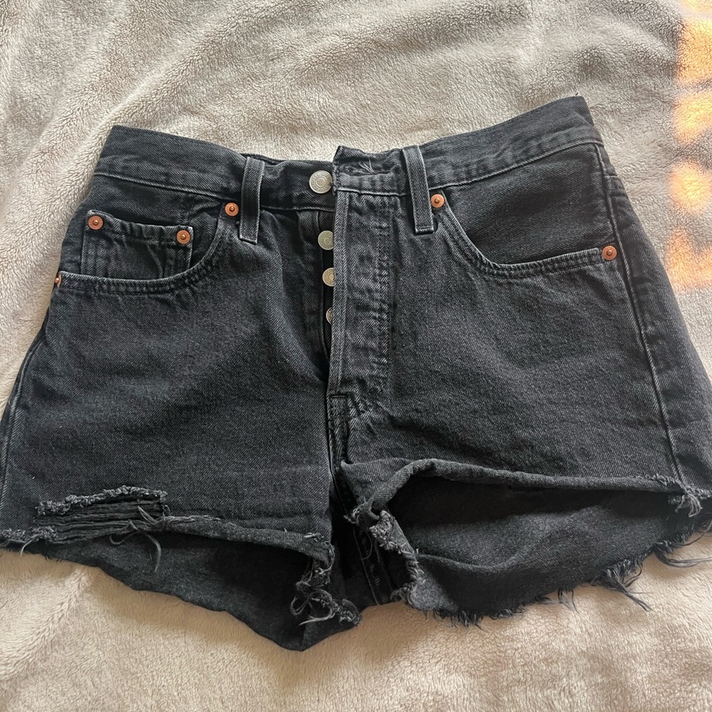 Levi black denim shorts!